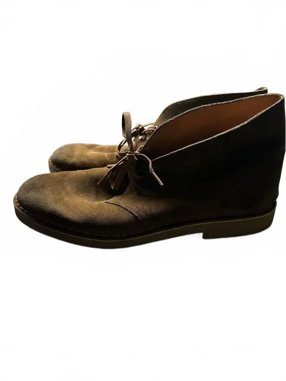 Clarks Desert Boots Men 11.5 Brown Suede Chukka Crepe Sole
